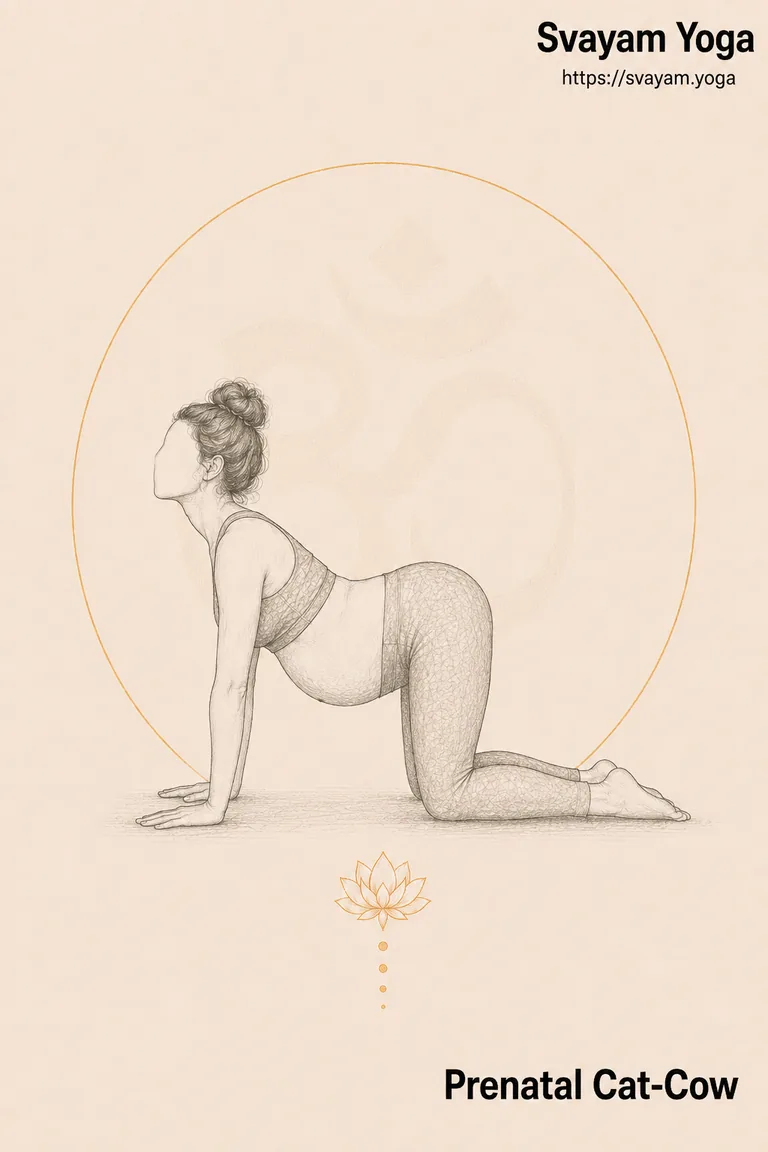 Prenatal Cat-Cow - illustrated yoga pose