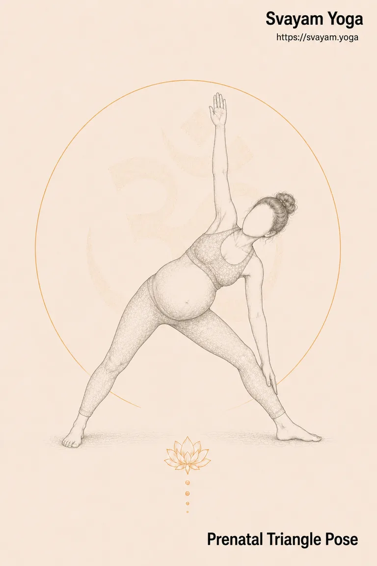 Prenatal Triangle Pose - illustrated yoga pose